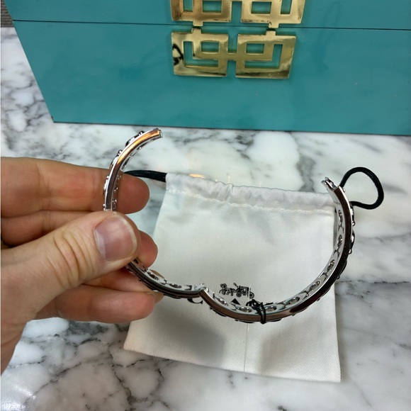 Coach Signature C Silver Hinge Bracelet - NWT & Dust Bag - Retail $125 - Picture 5 of 7